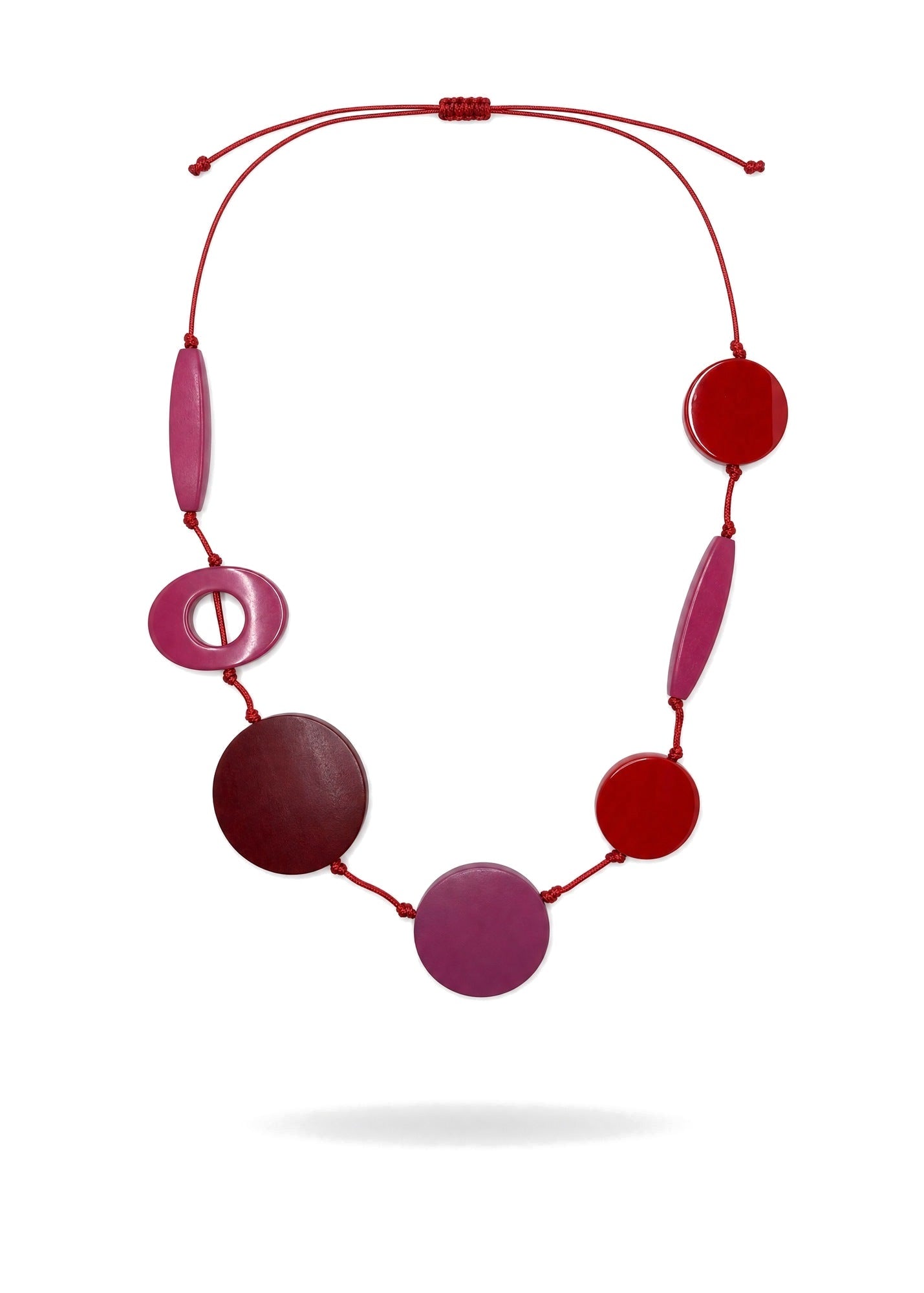 Red mixed bead necklace