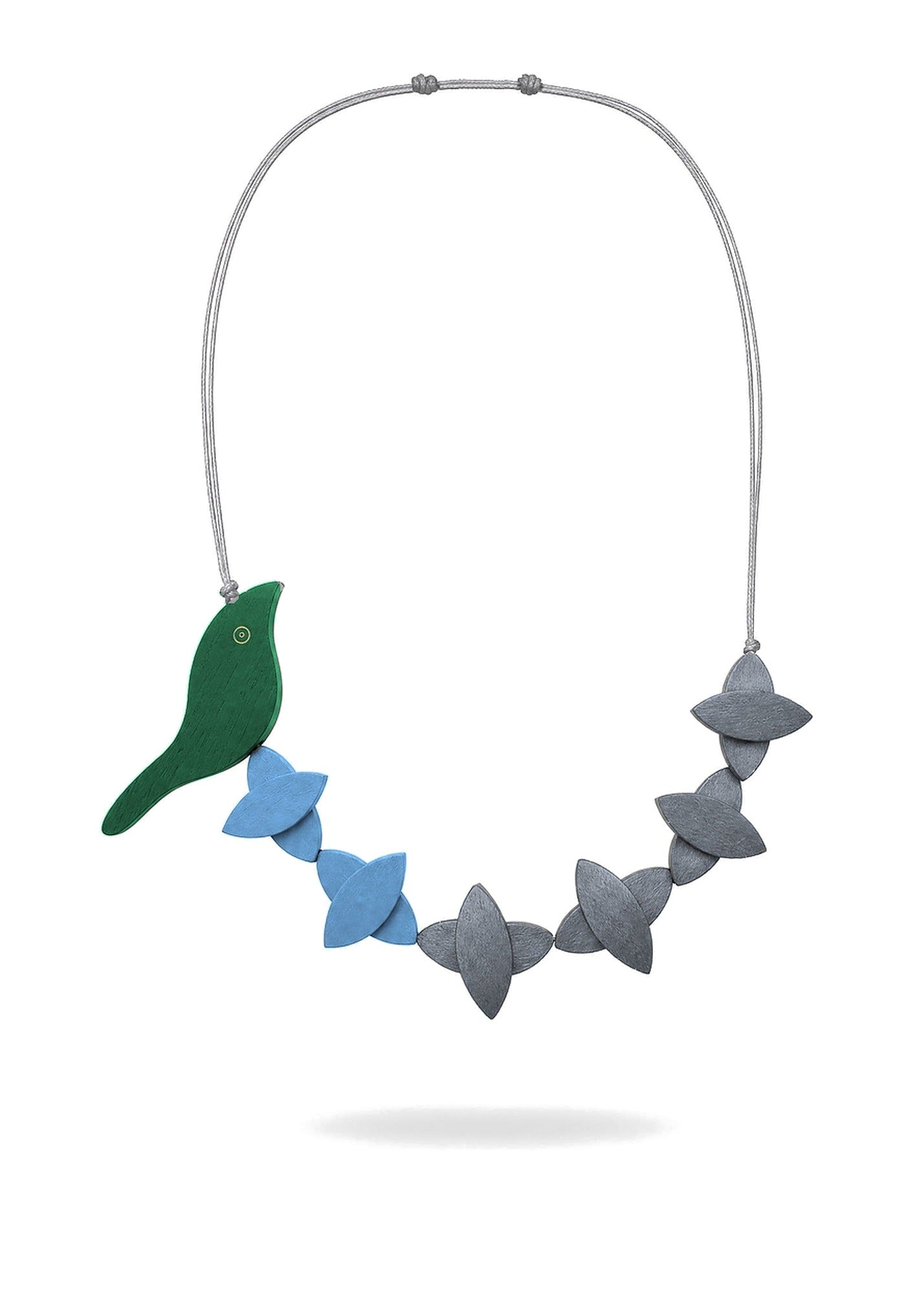 Green small bird necklace