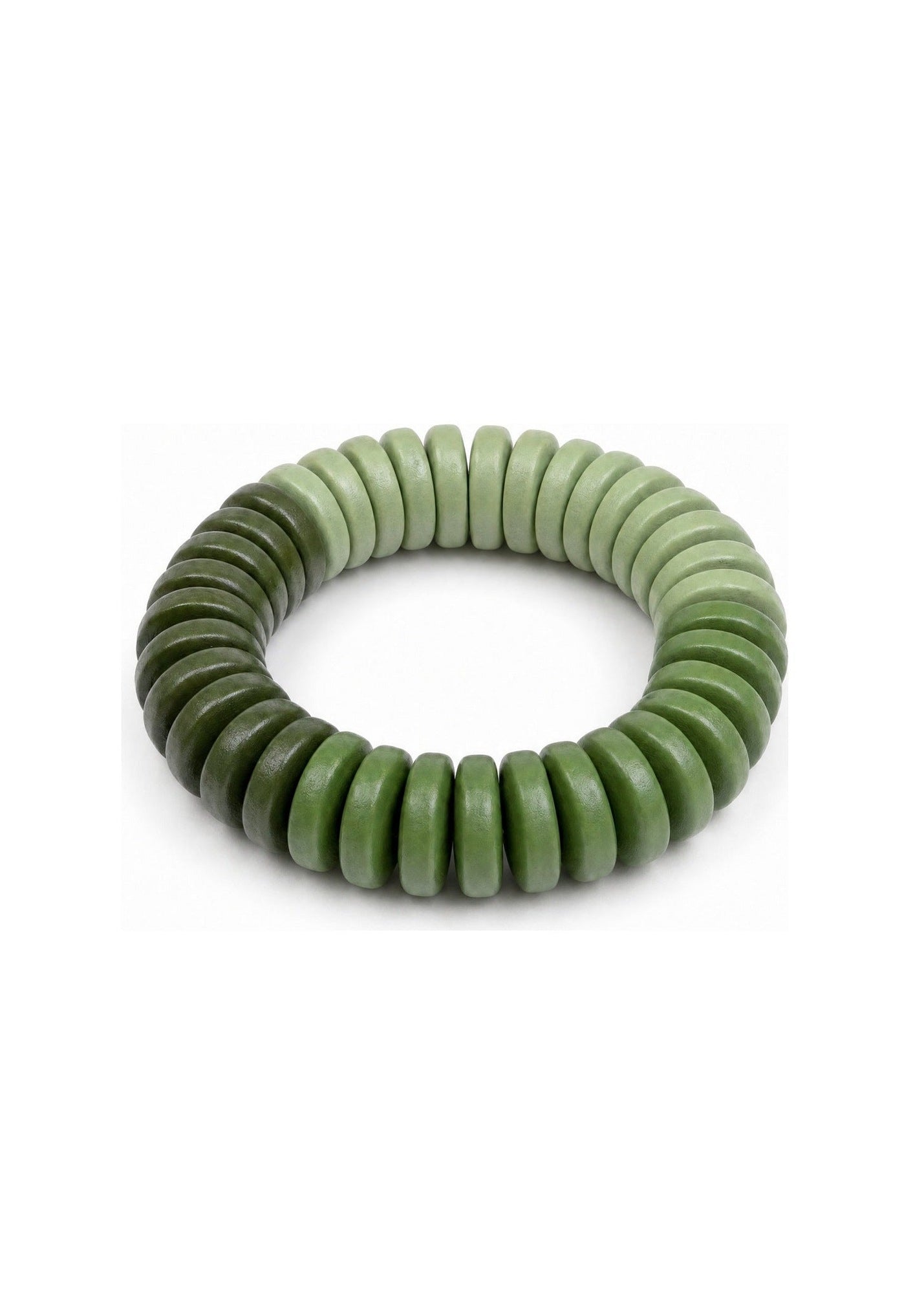 Colorful disc bracelet, green