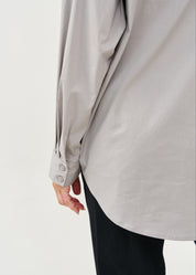 Two-color combination button-down shirt, black