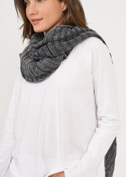 Washed scarf, external cuts, black wash