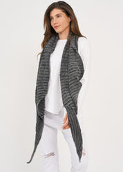 Washed scarf, external cuts, black wash