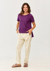 T-shirt straight cut purple