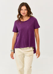 T-shirt straight cut purple