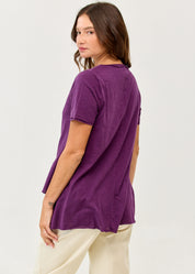 T-shirt straight cut purple