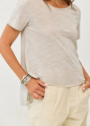 T-shirt with a straight stone finish