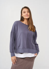 Half-turned sweatshirt with gray rib - 00