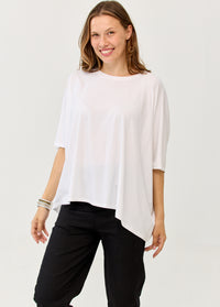 Oversize white kimono sleeve top - 99