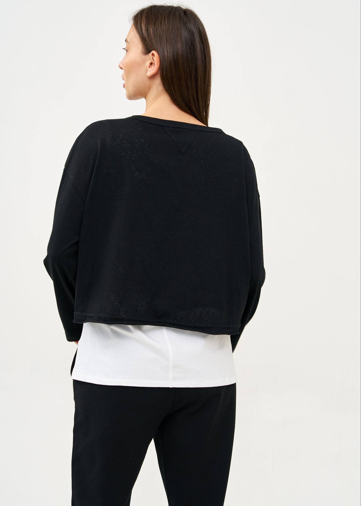 Black long sleeve pocket T-shirt