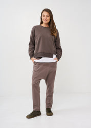 Dark gray asymmetric hem sweatshirt