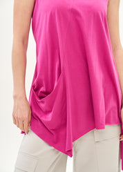 Purple diagonal tank top with pocket