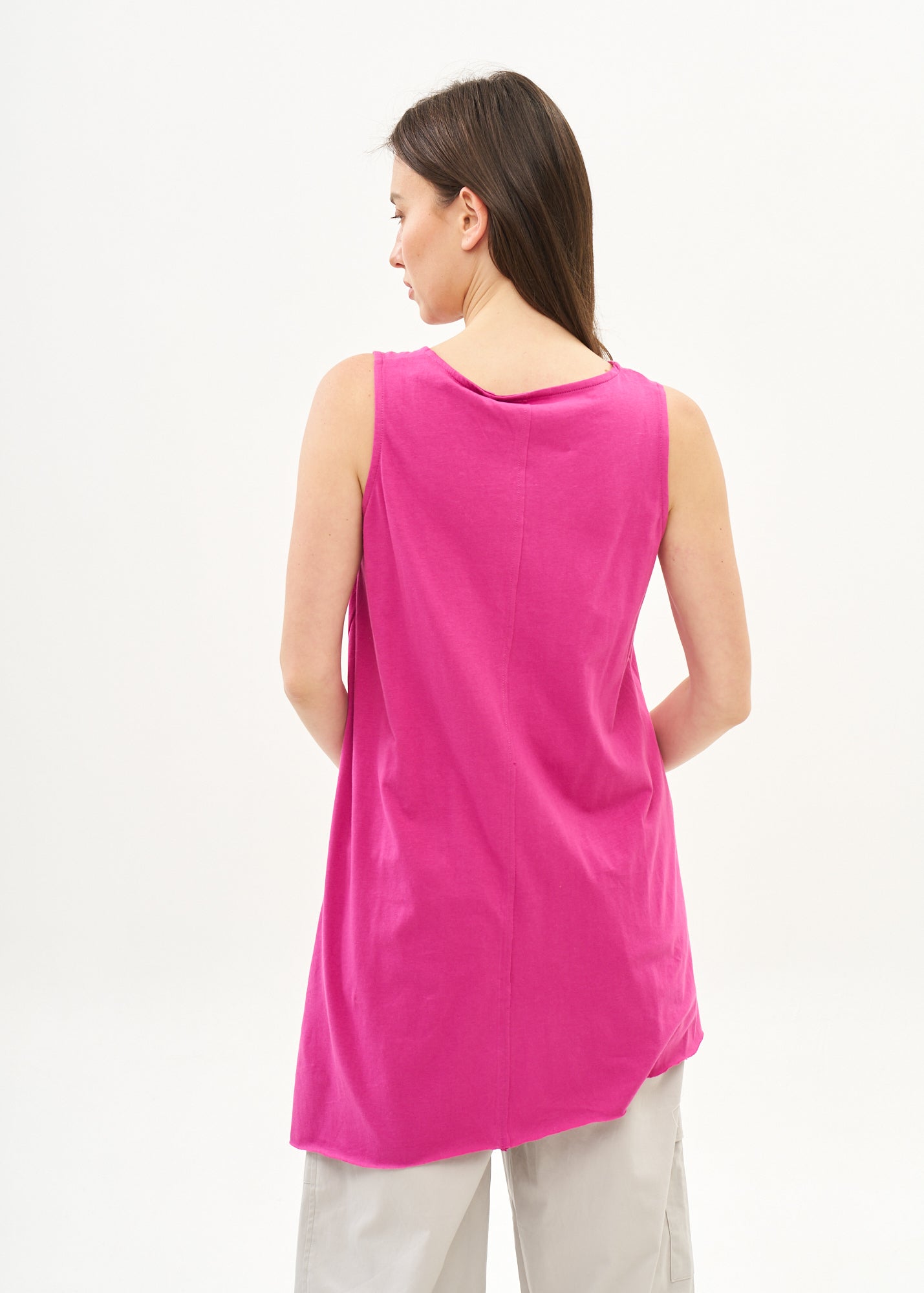 Purple diagonal tank top with pocket