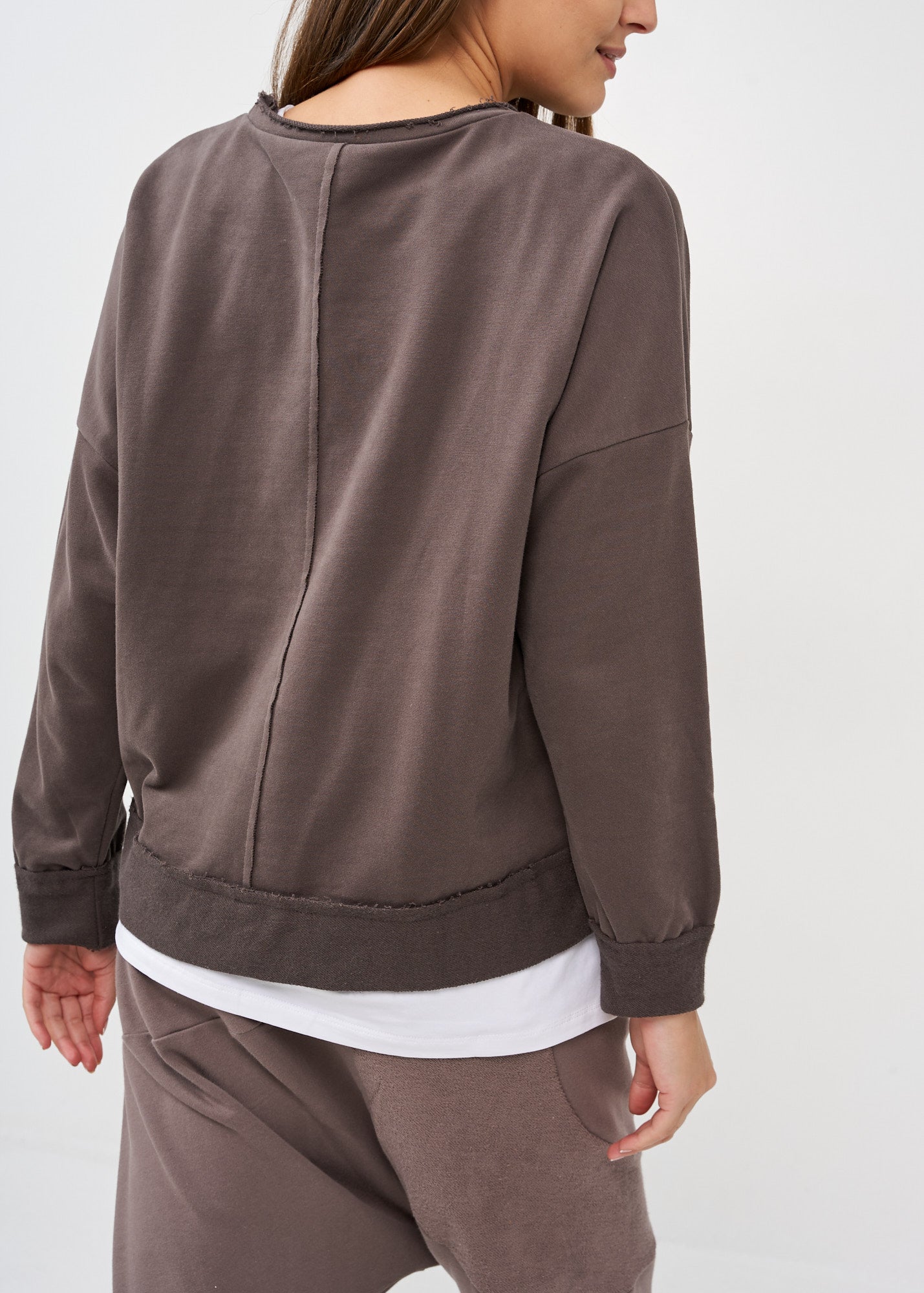 Dark gray asymmetric hem sweatshirt