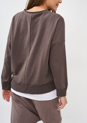 Dark gray asymmetric hem sweatshirt