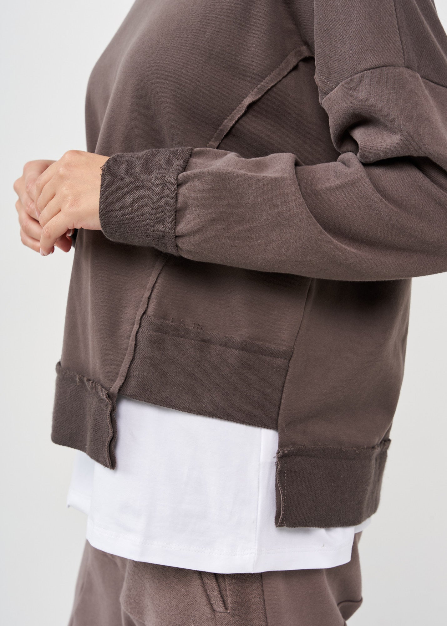 Dark gray asymmetric hem sweatshirt