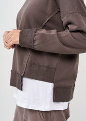 Dark gray asymmetric hem sweatshirt