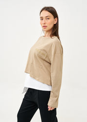 Brown long sleeve pocket T-shirt