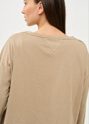 Brown long sleeve pocket T-shirt