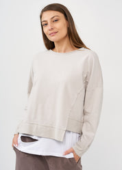 Light gray asymmetric hem sweatshirt