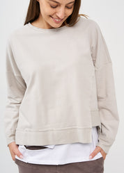 Light gray asymmetric hem sweatshirt