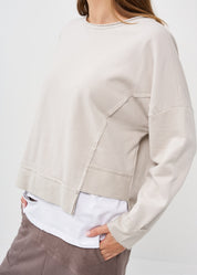 Light gray asymmetric hem sweatshirt
