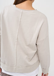 Light gray asymmetric hem sweatshirt
