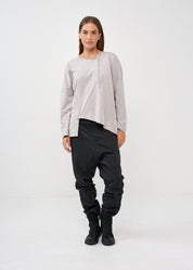 Stone two-button long-sleeved shirt