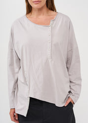 Stone two-button long-sleeved shirt
