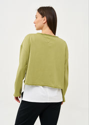 Green long sleeve pocket T-shirt