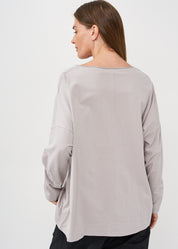Stone two-button long-sleeved shirt