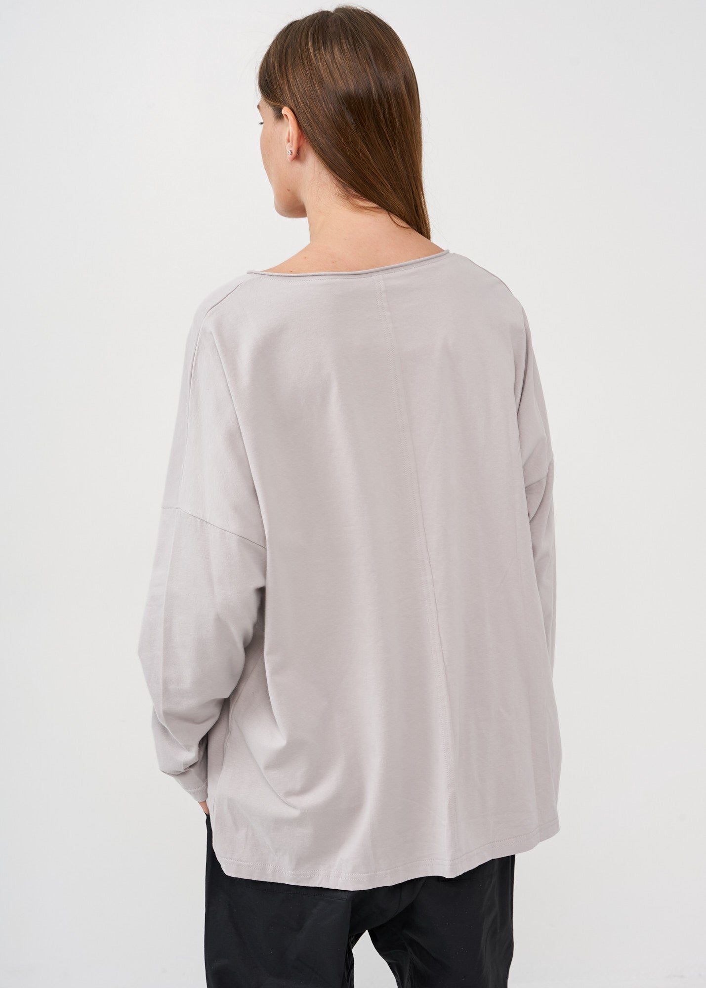 Stone two-button long-sleeved shirt