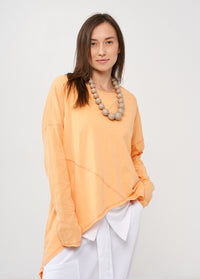 Orange diagonal cut tunic - 00