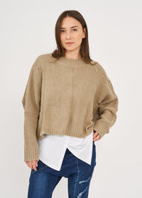 Oversized, torn, brown knit - 99