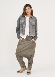 Dark gray wash dyed shirt jacket