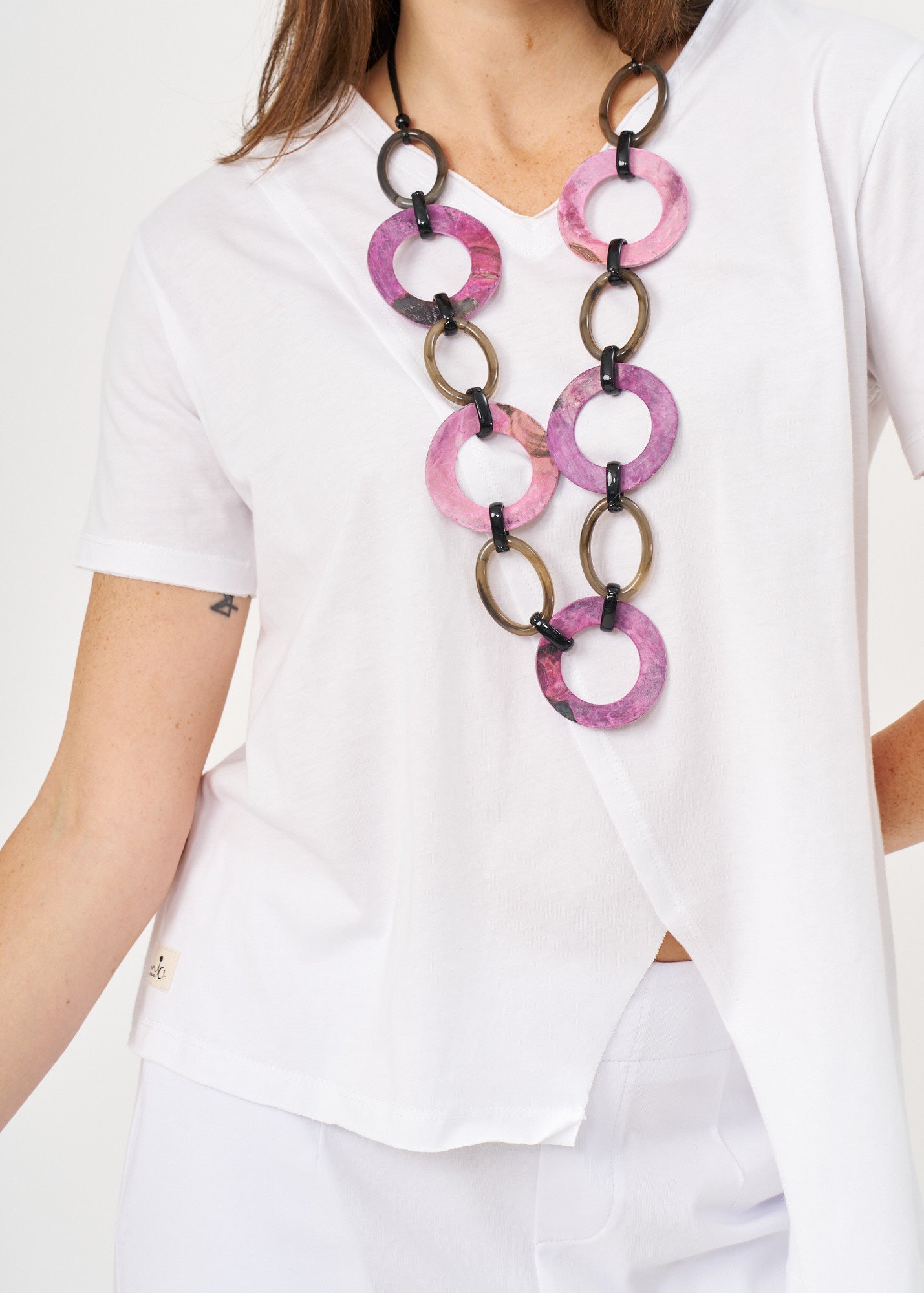 White Asymmetrical Length Diagonal Cut T-Shirt