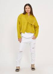 Mustard zipper knit top