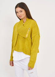Mustard zipper knit top