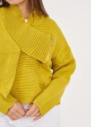 Mustard zipper knit top