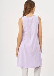 Purple fabric semi-circle pocket tank top