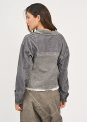 Dark gray wash dyed shirt jacket