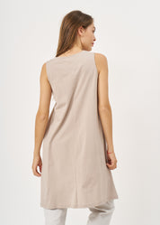 Gray fabric half-circle pocket tank top