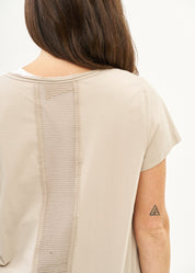 Short sleeve tunic with stone mesh combination