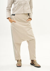Trousers, two buckles, light grey ribbon trim