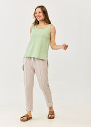 Light Green Basic Camisole with Straight Hem