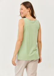 Light Green Basic Camisole with Straight Hem