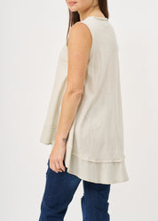 Stone fabric combination extension tank top