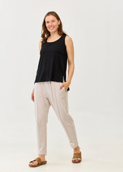 Basic tank top, straight hem, black