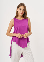 Purple flared tank top with flared sleeves