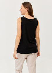Basic tank top, straight hem, black