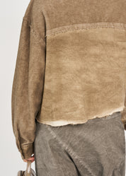 Brown wash dyed shirt jacket